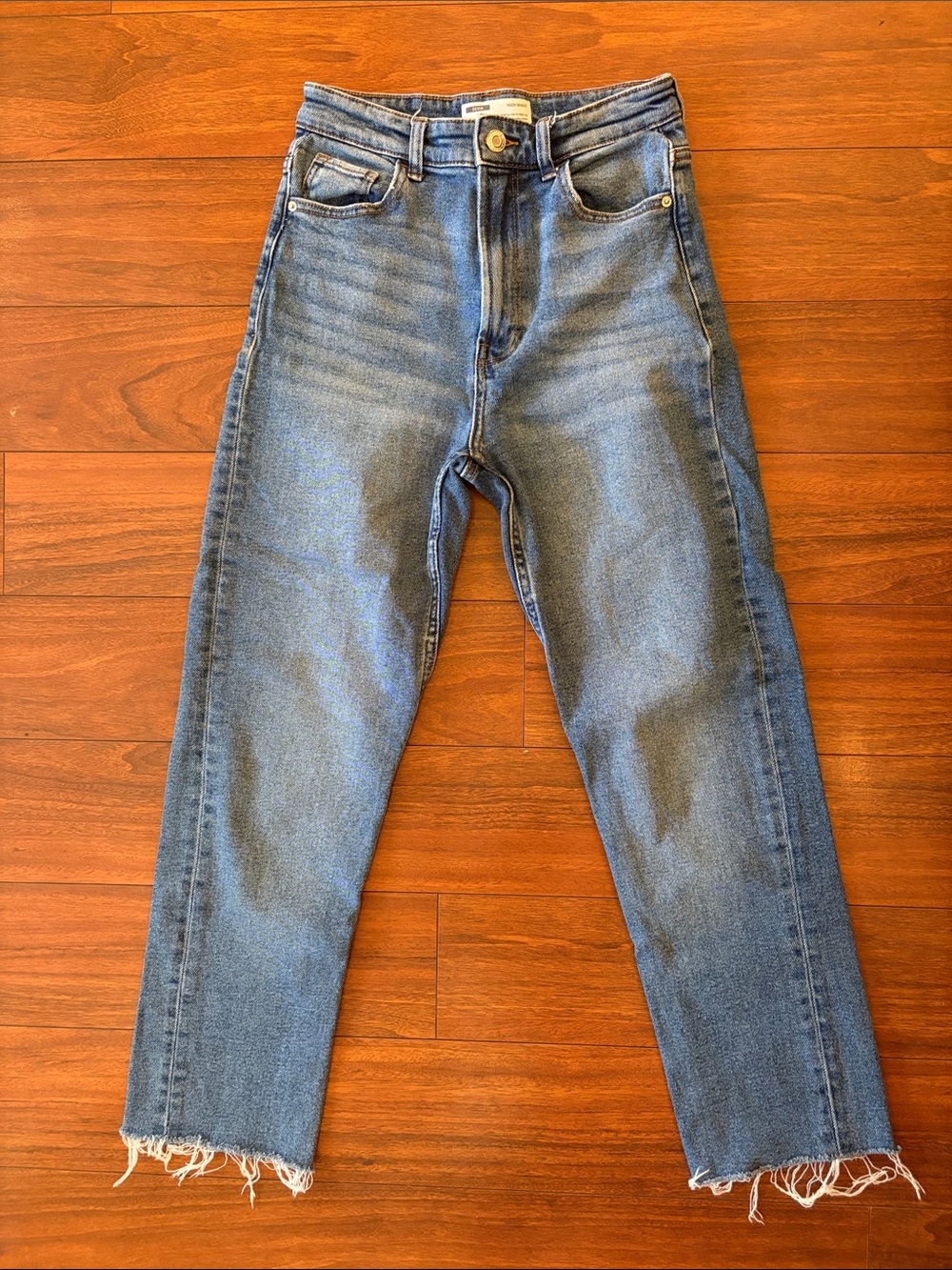Bershka Slim Straight Men's Jeans in Blue Denim